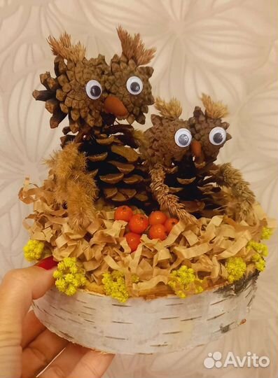 Осенняя поделка Совушки в сад/школу
