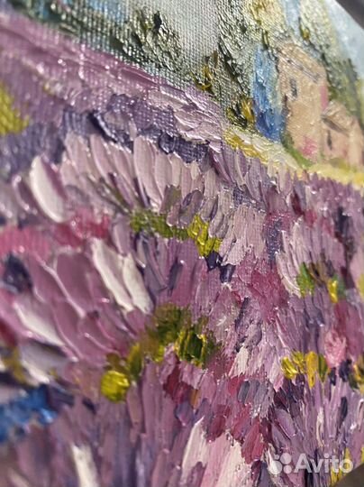 Картина маслом прованс. Летний пейзаж. Лаванда