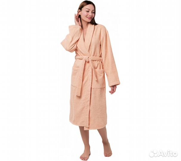 Халат махровый Home One, размер 48, персиковый