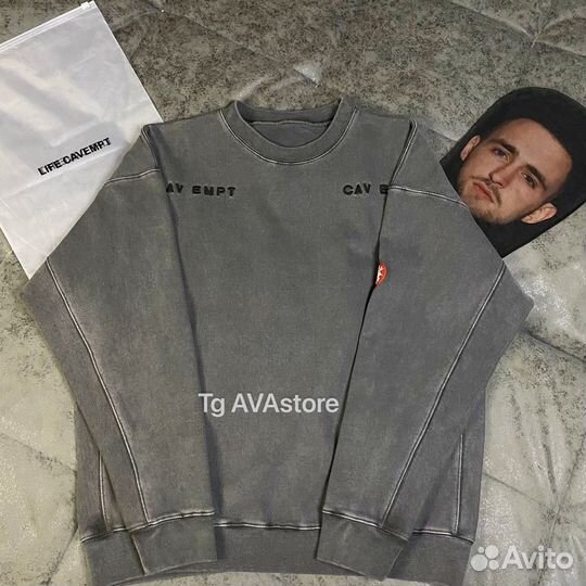 Свитшот Cav Empt серый погружной new
