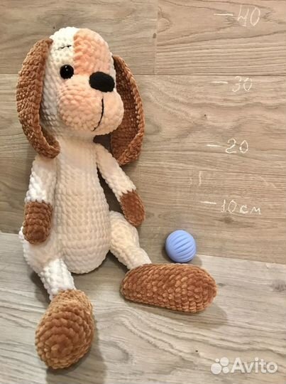 Собака вязаная игрушка ручная работа