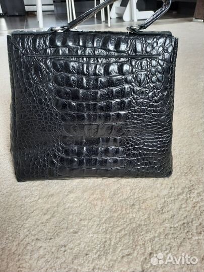 Сумка натуральная кожа, кожа крокодила