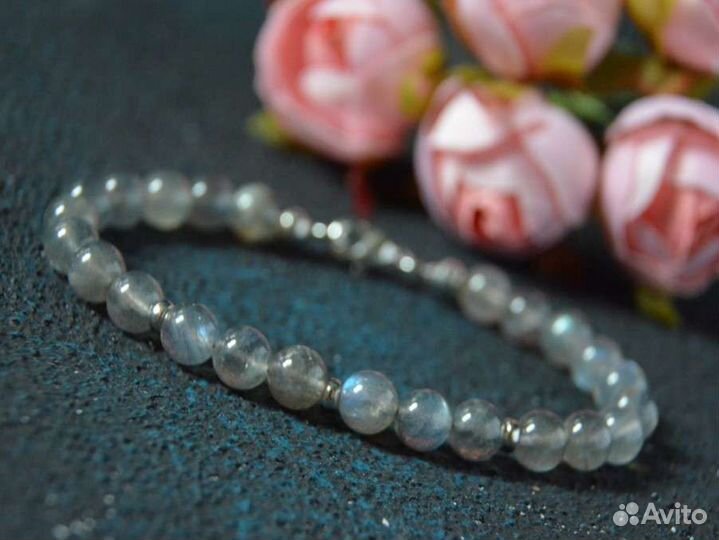 Браслет серебро лабрадорит натуральный камень