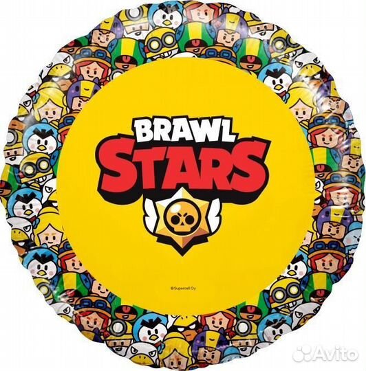 Воздушный шар Brawl Stars Герои жёлтый