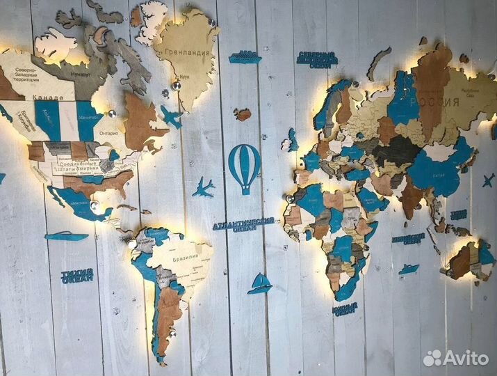 Деревянные карты мира от Производителя