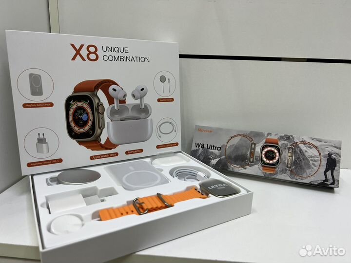 Набор apple 6 в 1 (часы, наушники, powerbank