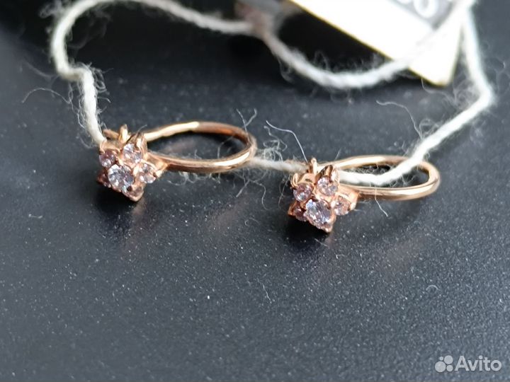 Золотые серьги детские 585 пробы