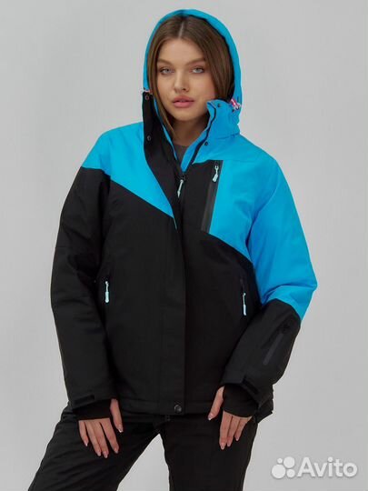 Горнолыжный костюм женский зимний синего цвета 0707S