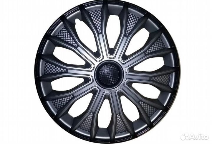 Колпаки на колеса R15 Волтек Карбон