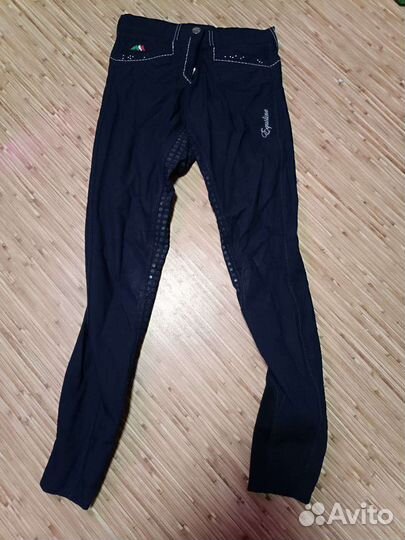 Бриджи для верховой езды с силиконовой леей. Шлем