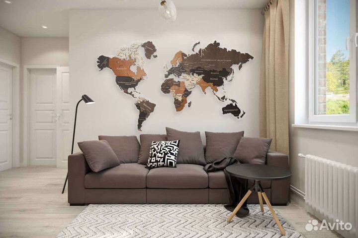 Деревянные карты мира