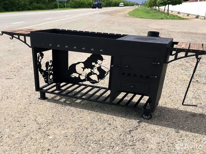 Мангал с печью под казан