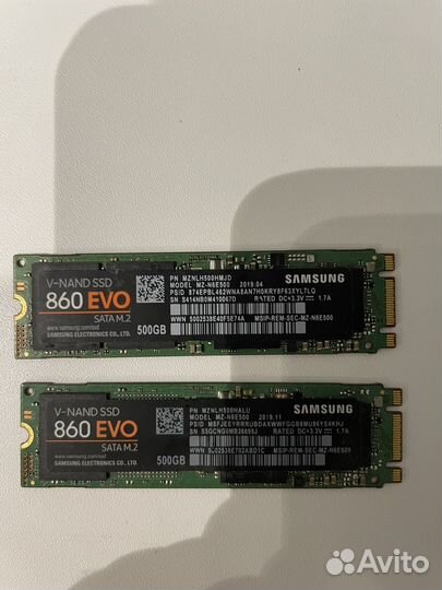 Ssd Samsung 860 evo 500gb (2шт)