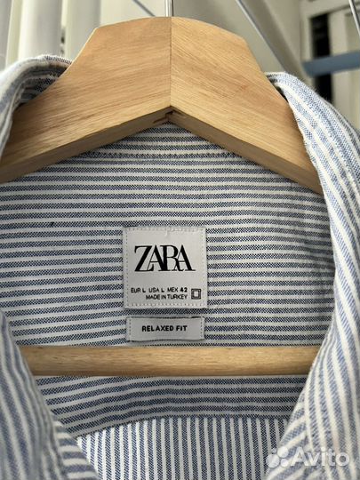 Рубашка Zara,мужская, размер L, в полоску