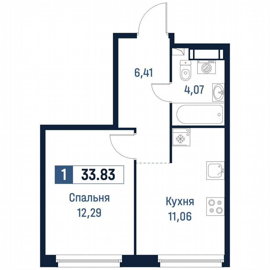 1-к. квартира, 33,8 м², 16/18 эт.