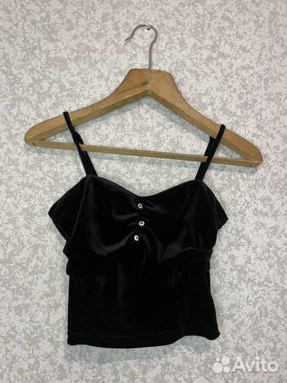 Топ чёрный бархатный