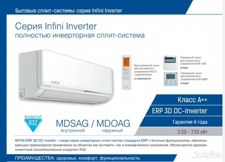 Кондиционер сплит-система MDV. Монтаж. Доставка