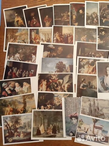 Советские открытки с репродукциями картин