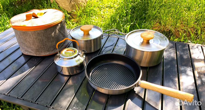 Набор посуды из нержавеющей стали для кемпинга