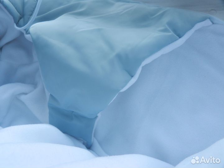 Конверт для новорожденных 62 см,тёплый, с помпонам