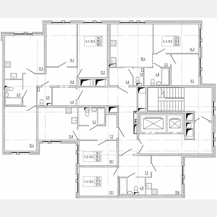 1-к. квартира, 36,3 м², 2/12 эт.