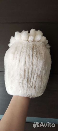 Шапка из норки вязаная. Из кролика