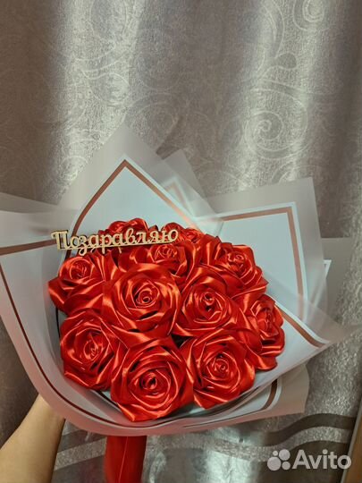 Цветы из атласных лент