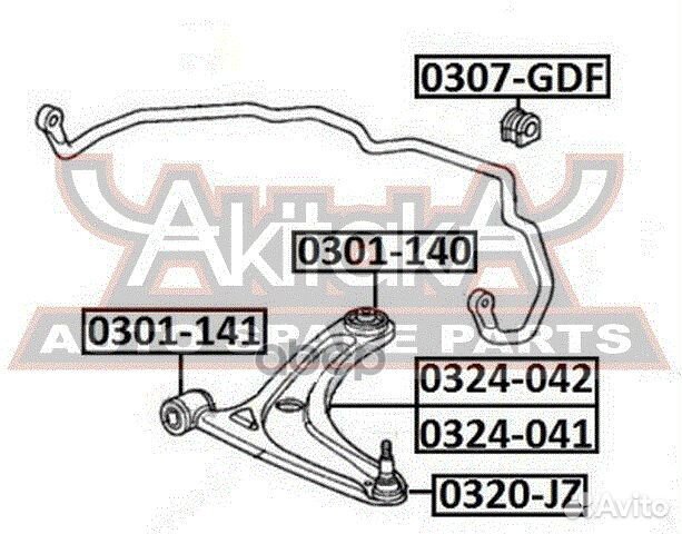 Втулка переднего стабилизатора D22 0307GDF asva