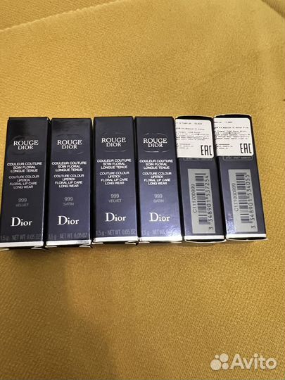 Помада dior Rouge 999 мини