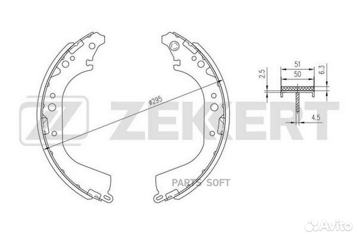 Zekkert BK-4372 Колодки торм. бараб. задн. Toyota