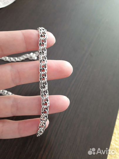 Мужская серебряная цепь