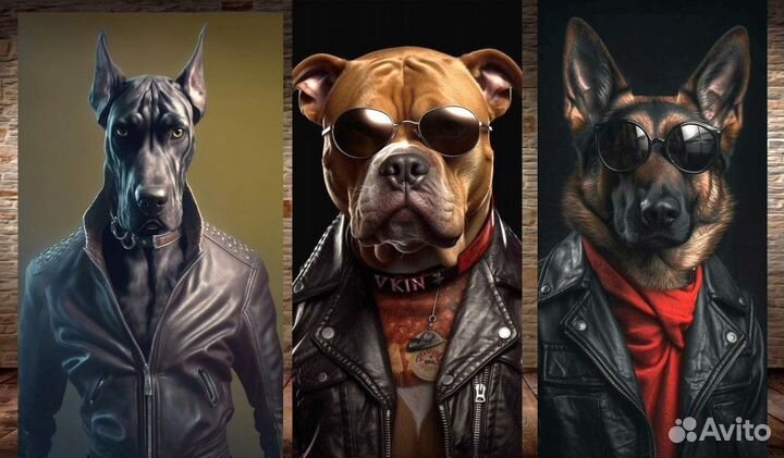 Мопсы картины на холсте