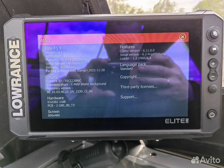 Эхолот lowrance elite 9 fs бу