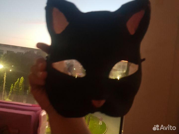 Маска для квадробики черная кошки