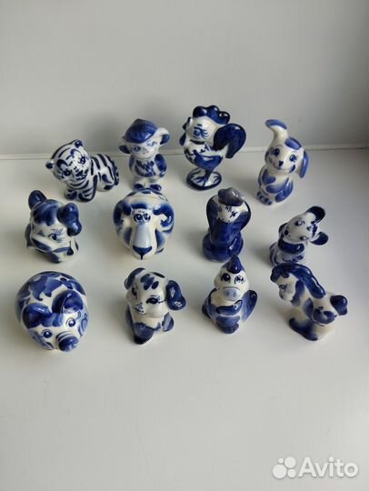 Фарфоровые фигурки Гжель Знаки зодиака