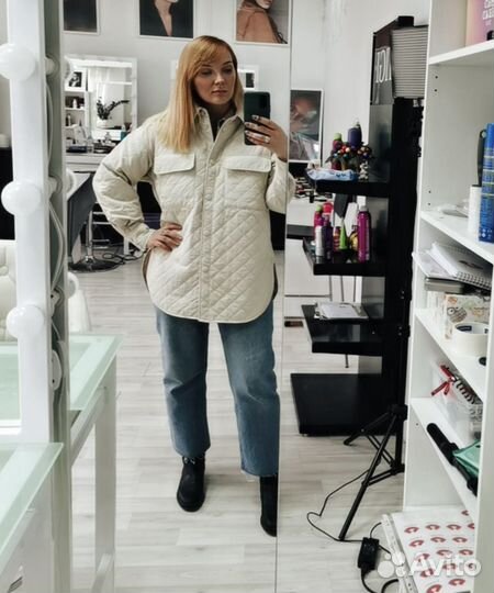 Куртка рубашка стеганая женская hm