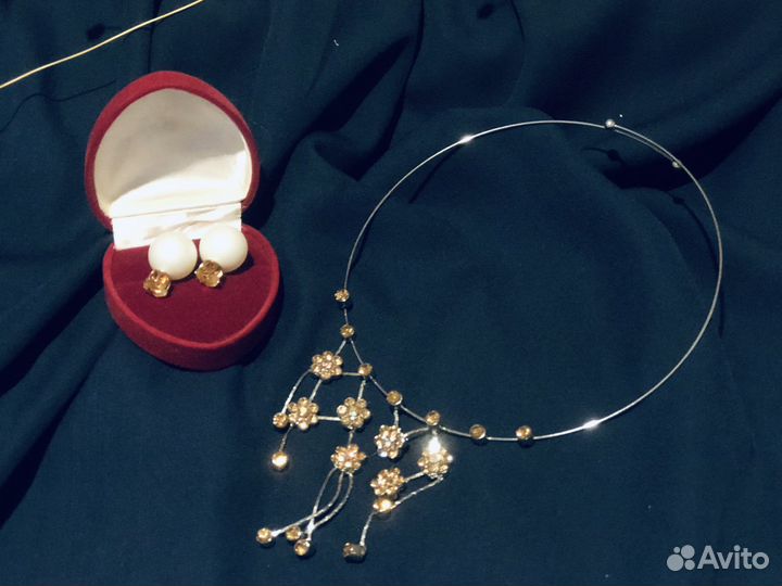 Серьги джусеты+браслеты+колье