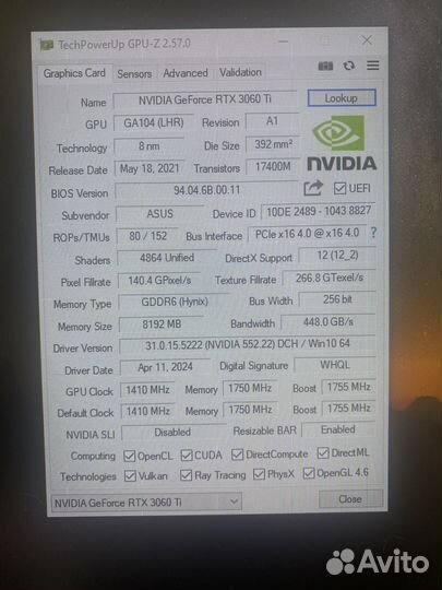 Видеокарта rtx 3060ti asus. TUF gaming