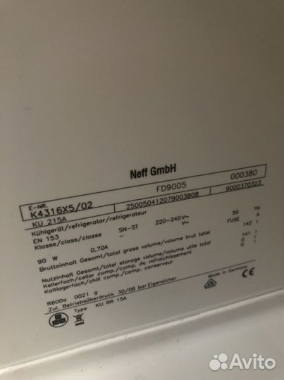 Холодильник витр. обр. neff K4316X5/02