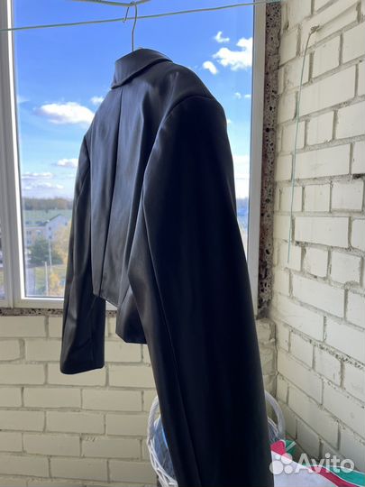 Кожаный пиджак h&m/hm