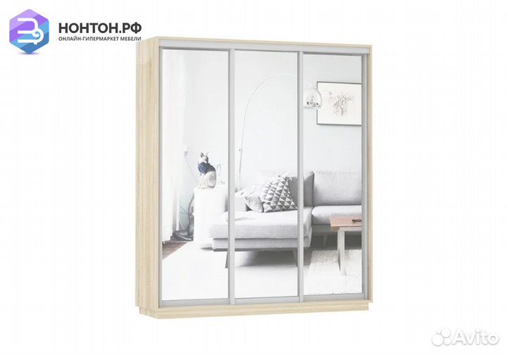 Шкаф-купе Нонтон 3-дверный с тремя зеркалами соном