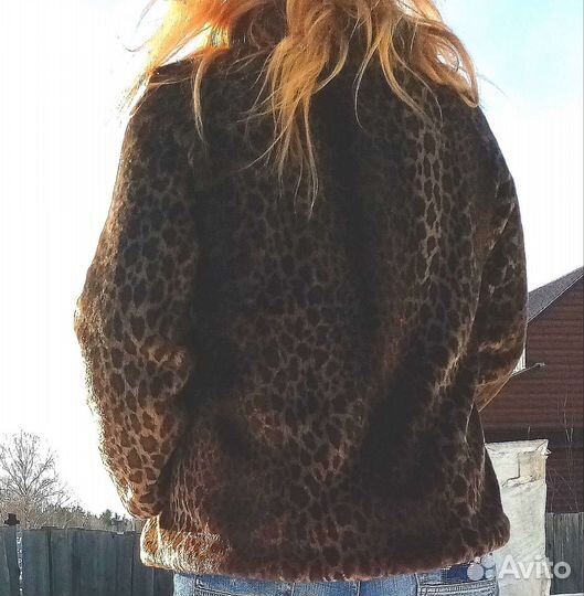 Шубка, мех под леопарда, 50 размер