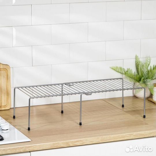 Полка раздвижная для шкафа, 36-622215, цвет хром