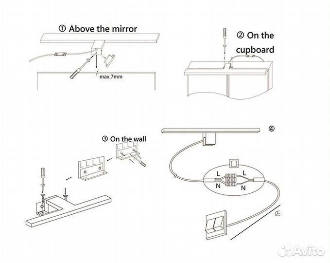 Лампа на зеркало в ванну