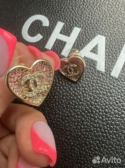 Серьги-сердца оригинал Chanel