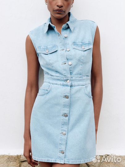 Джинсовое платье zara 2024