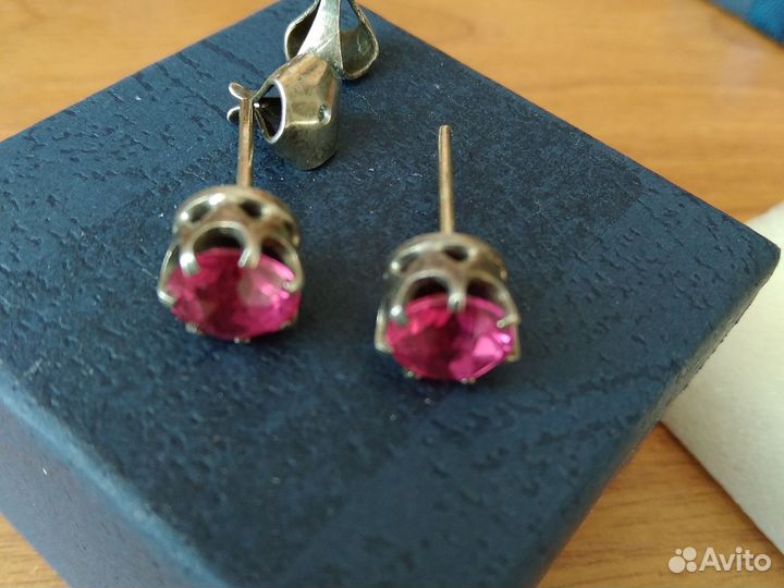 Серебряные серьги СССР 875 пробы