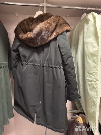 Парка женская с натуральным мехом норки