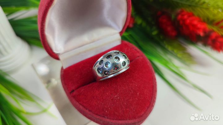 Винтаж кольцо с аквамарином 1,3ct, 6,67гр, s925