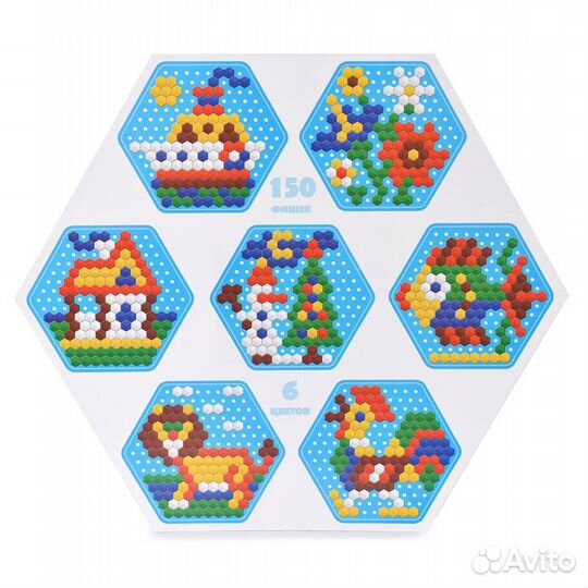 Мозаика Развивающая 170шт 7сюжетов Фантазия Мотори